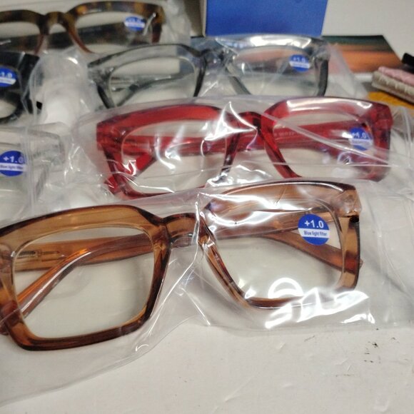 +1.0 Miyya Stylish Blue Light Reading Glasses for Women 6 Pack - Picture 5 of 13